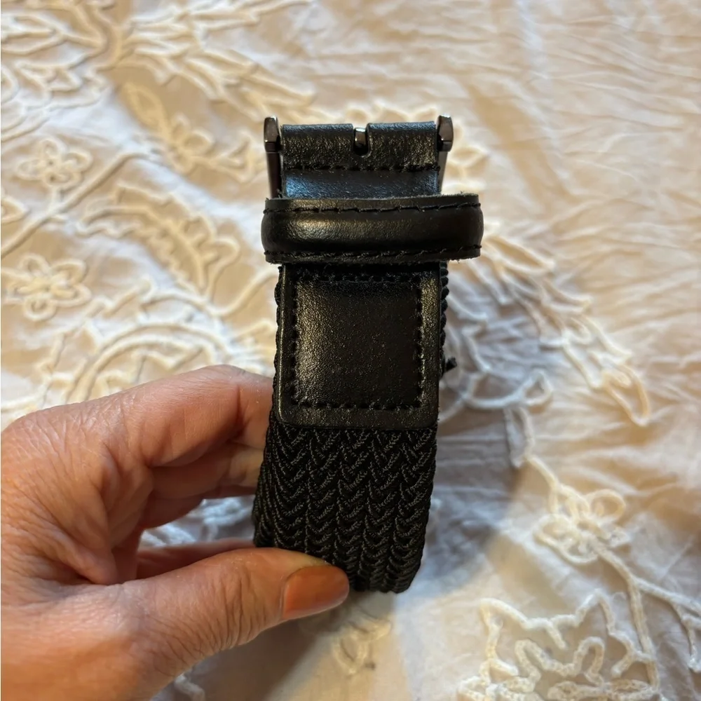 Men's Black Leather Strap Bag